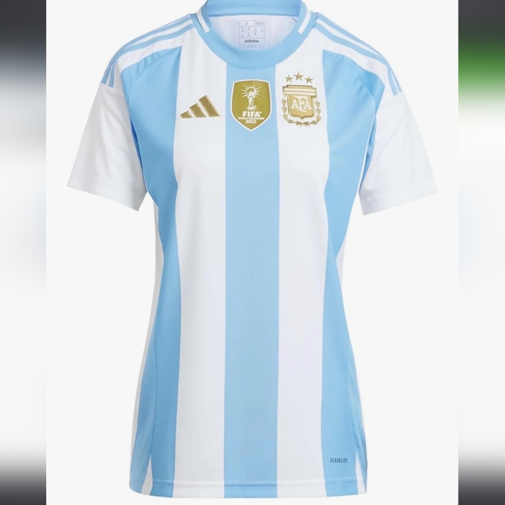 Adidas Women's Light Blue and White Jersey